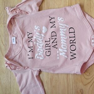Pink Baby Onesie - "Daddy's Girl and Mommy's World"